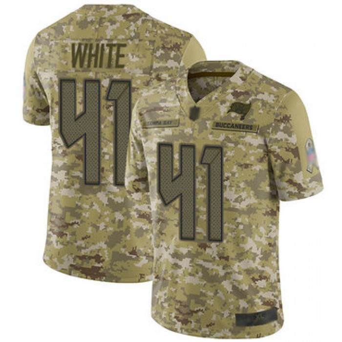 Buccaneers #41 Devin White Camo Youth Stitched Football Limited 2018 Salute to Service Jersey