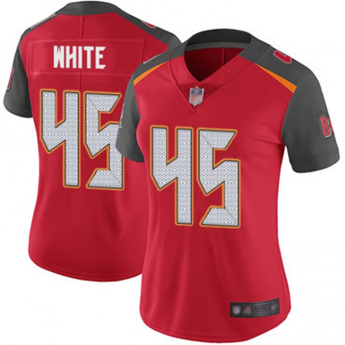 Buccaneers #45 Devin White Red Team Color Women's Stitched Football Vapor Untouchable Limited Jersey