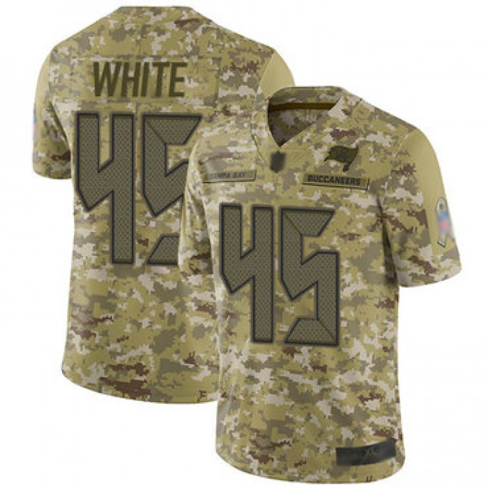 Buccaneers #45 Devin White Camo Youth Stitched Football Limited 2018 Salute to Service Jersey