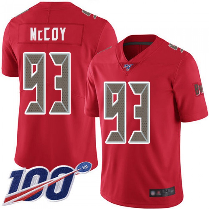 Nike Buccaneers #93 Gerald McCoy Red Men's Stitched NFL Limited Rush 100th Season Jersey