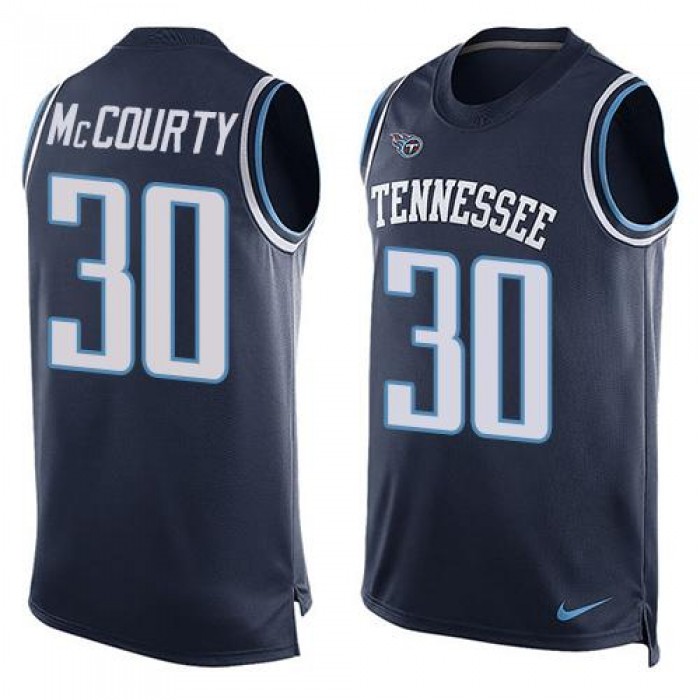 Men's Tennessee Titans #30 Jason McCourty Navy Blue Hot Pressing Player Name & Number Nike NFL Tank Top Jersey