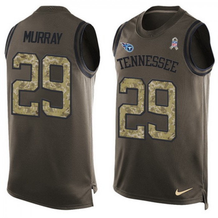 Men's Tennessee Titans #29 DeMarco Murray Green Salute to Service Hot Pressing Player Name & Number Nike NFL Tank Top Jersey