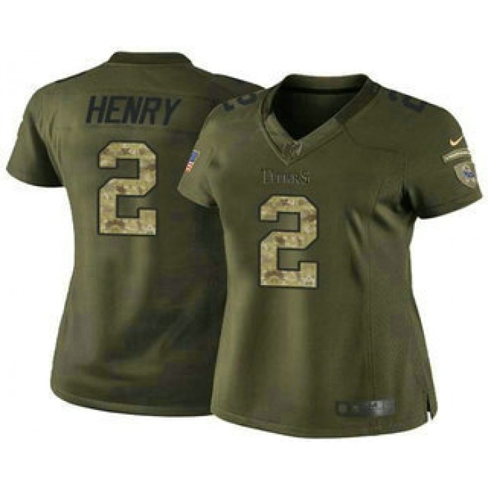 Women's Tennessee Titans #2 Derrick Henry Green Nike NFL Limited Salute to Service Jersey