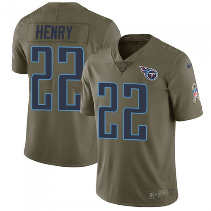 Nike Tennessee Titans #22 Derrick Henry Olive Men's Stitched NFL Limited 2017 Salute to Service Jersey
