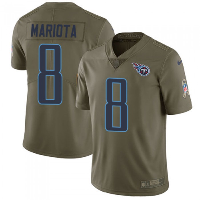 Nike Tennessee Titans #8 Marcus Mariota Olive Men's Stitched NFL Limited 2017 Salute to Service Jersey