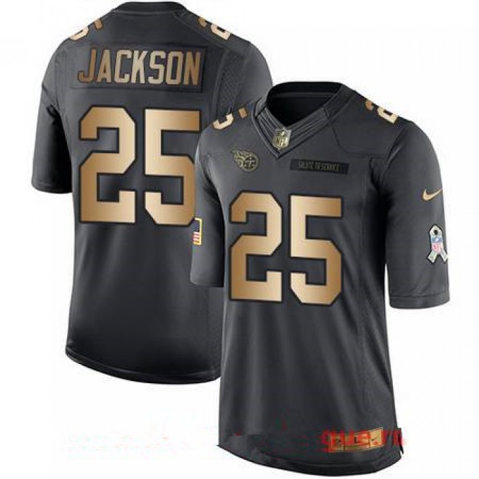 Men's Tennessee Titans #25 Adoree' Jackson Anthracite Gold 2016 Salute To Service Stitched NFL Nike Limited Jersey