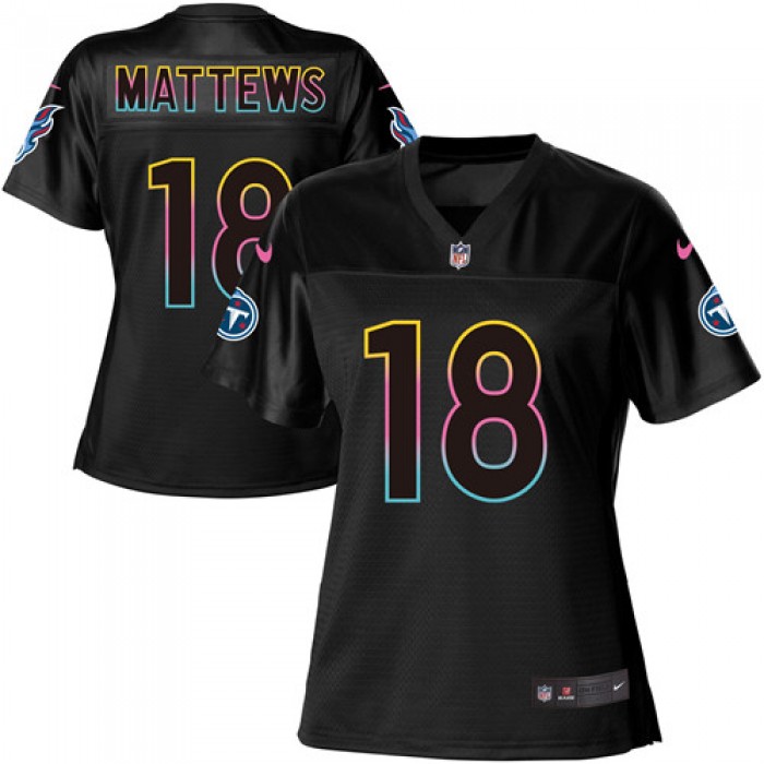 Women's Nike Tennessee Titans #18 Rishard Matthews Black NFL Fashion Game Jersey