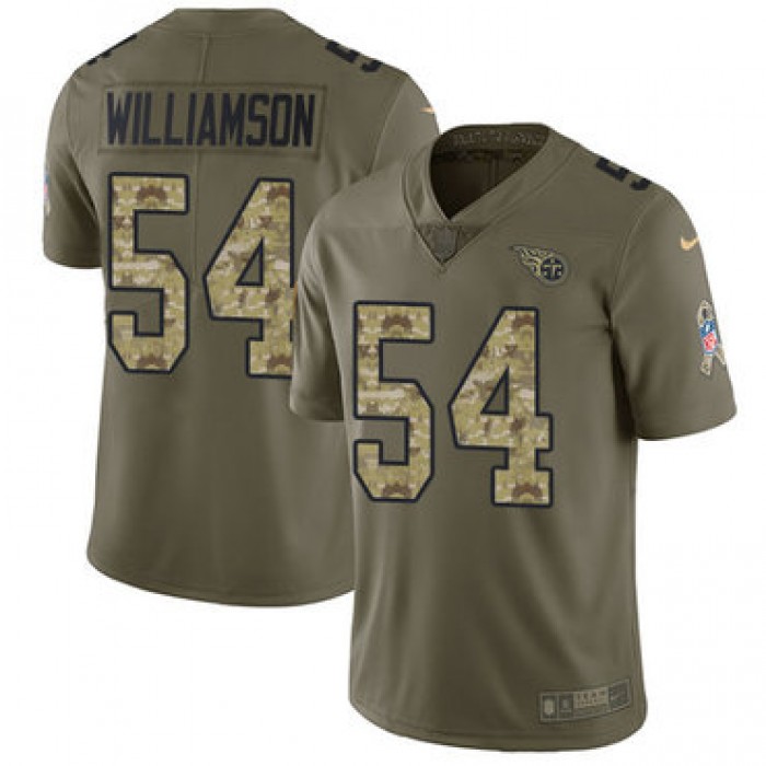 Nike Titans #54 Avery Williamson Olive Camo Men's Stitched NFL Limited 2017 Salute To Service Jersey