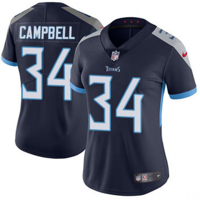 Nike Titans #34 Earl Campbell Navy Blue Alternate Women's Stitched NFL Vapor Untouchable Limited Jersey