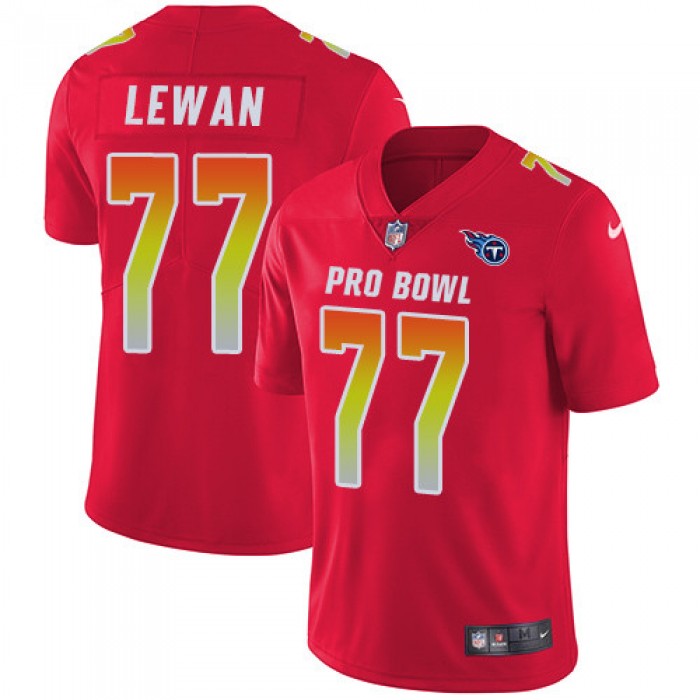 Nike Tennessee Titans #77 Taylor Lewan Red Men's Stitched NFL Limited AFC 2019 Pro Bowl Jersey