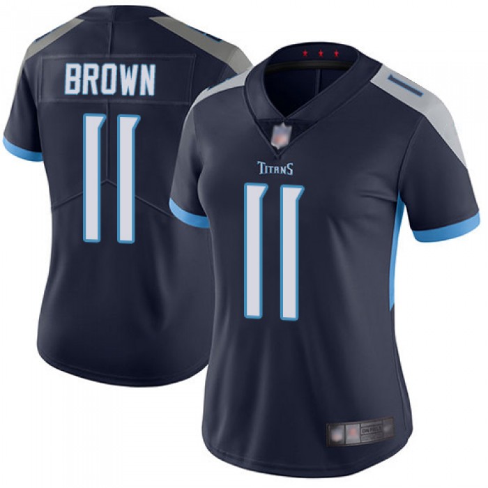 Titans #11 A.J. Brown Navy Blue Team Color Women's Stitched Football Vapor Untouchable Limited Jersey