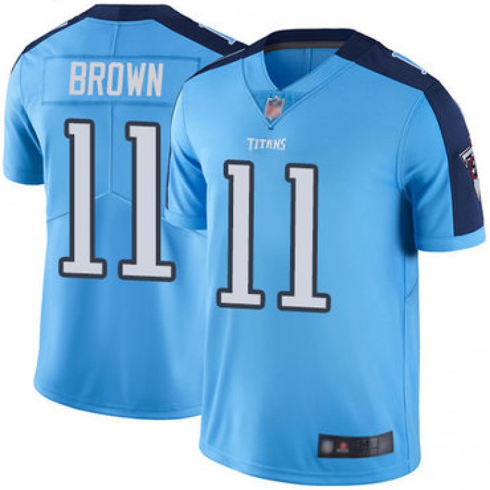 Titans #11 A.J. Brown Light Blue Youth Stitched Football Limited Rush Jersey