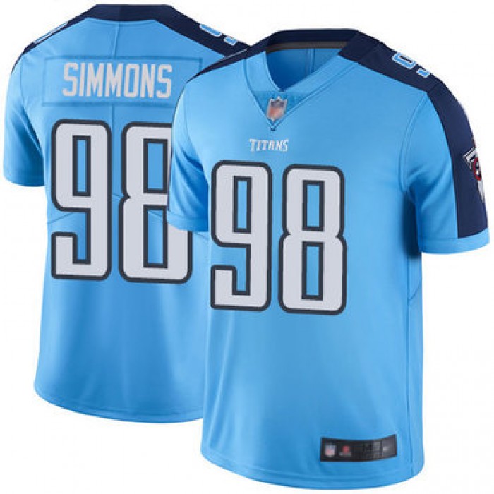 Titans #98 Jeffery Simmons Light Blue Men's Stitched Football Limited Rush Jersey