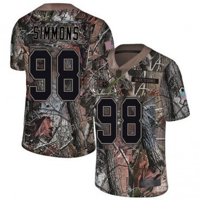 Titans #98 Jeffery Simmons Camo Men's Stitched Football Limited Rush Realtree Jersey