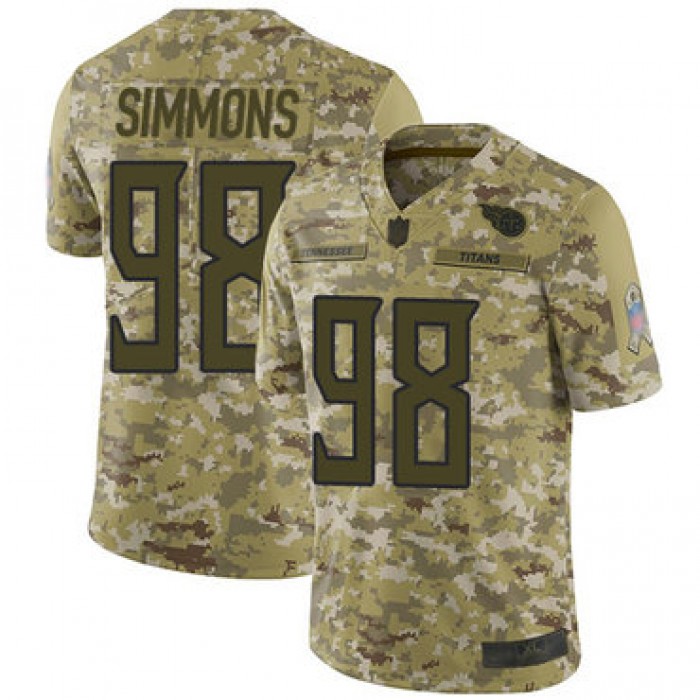 Titans #98 Jeffery Simmons Camo Men's Stitched Football Limited 2018 Salute To Service Jersey