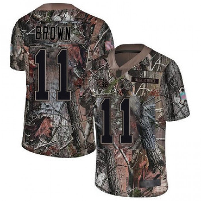 Titans #11 A.J. Brown Camo Men's Stitched Football Limited Rush Realtree Jersey