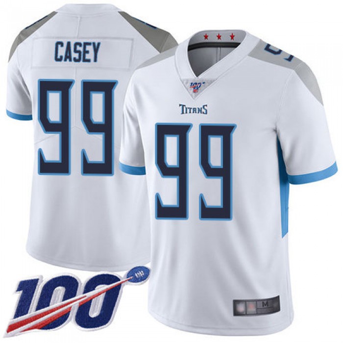 Nike Titans #99 Jurrell Casey White Men's Stitched NFL 100th Season Vapor Limited Jersey