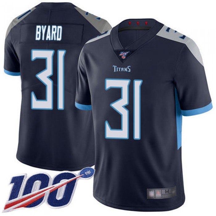 Nike Titans #31 Kevin Byard Navy Blue Team Color Men's Stitched NFL 100th Season Vapor Limited Jersey