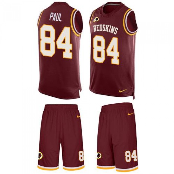 Nike Redskins #84 Niles Paul Burgundy Red Team Color Men's Stitched NFL Limited Tank Top Suit Jersey
