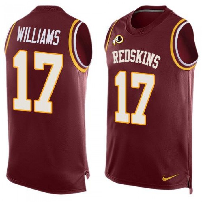 Men's Washington Redskins #17 Doug Williams Burgundy Red Hot Pressing Player Name & Number Nike NFL Tank Top Jersey