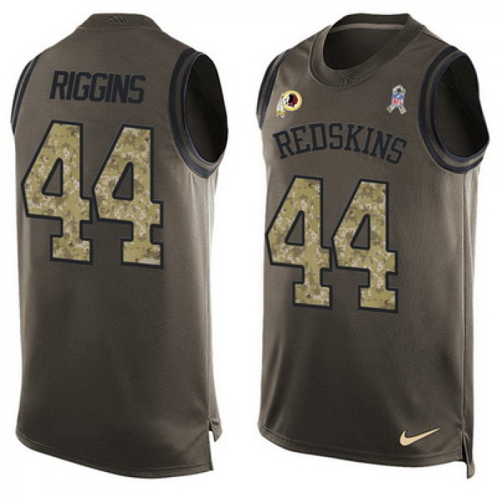 Men's Washington Redskins #44 John Riggins Green Salute to Service Hot Pressing Player Name & Number Nike NFL Tank Top Jersey