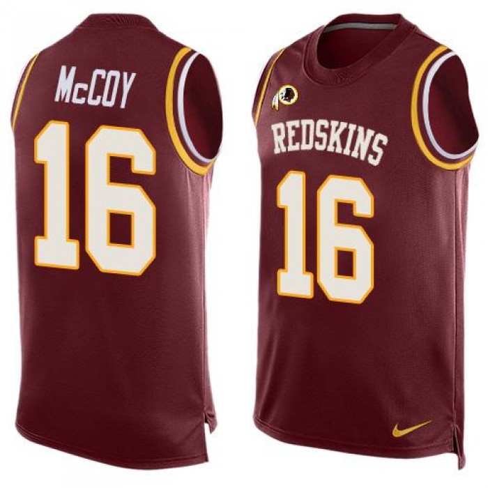 Men's Washington Redskins #16 Colt McCoy Burgundy Red Hot Pressing Player Name & Number Nike NFL Tank Top Jersey