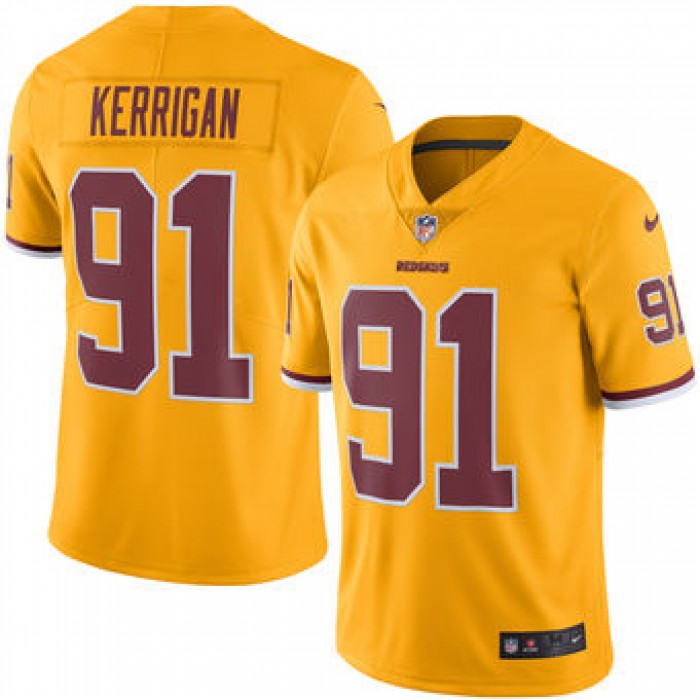 Men's Washington Redskins #91 Ryan Kerrigan Nike Gold Color Rush Limited Jersey