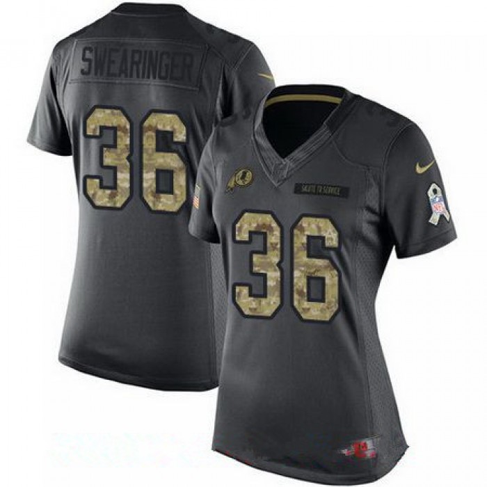 Women's Washington Redskins #36 D.J. Swearinger Black Anthracite 2016 Salute To Service Stitched NFL Nike Limited Jersey