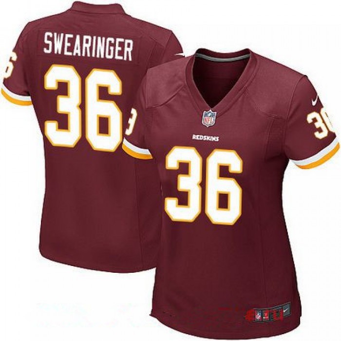 Women's Washington Redskins #36 D.J. Swearinger Burgundy Red Team Color Stitched NFL Nike Game Jersey