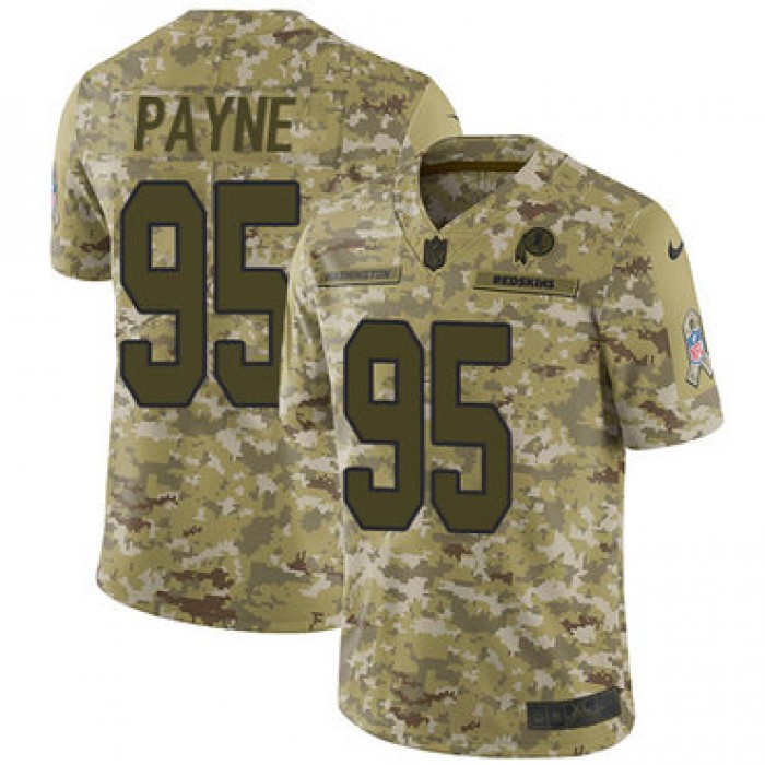 Nike Redskins #95 Da'Ron Payne Camo Men's Stitched NFL Limited 2018 Salute To Service Jersey