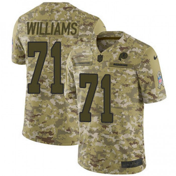 Nike Redskins #71 Trent Williams Camo Men's Stitched NFL Limited 2018 Salute To Service Jersey