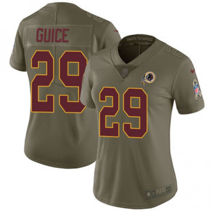 Nike Redskins #29 Derrius Guice Olive Women's Stitched NFL Limited 2017 Salute to Service Jersey