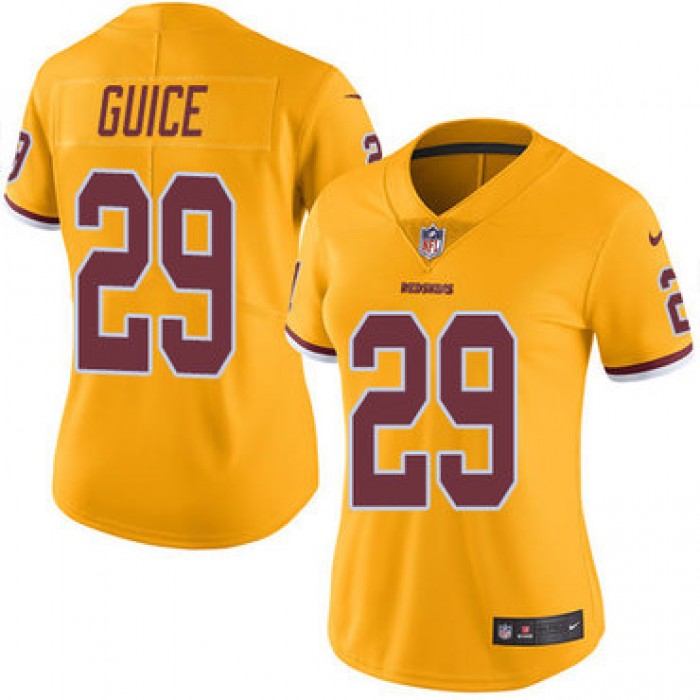Nike Redskins #29 Derrius Guice Gold Women's Stitched NFL Limited Rush Jersey