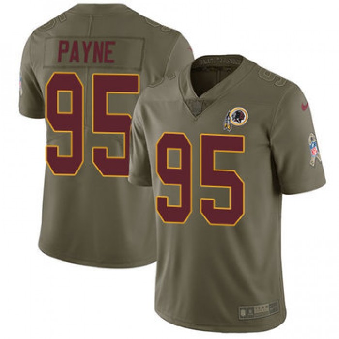 Nike Washington Redskins #95 Da'Ron Payne Olive Men's Stitched NFL Limited 2017 Salute To Service Jersey