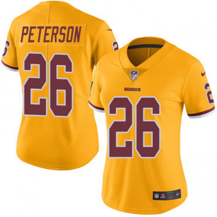 Nike Redskins #26 Adrian Peterson Gold Women's Stitched NFL Limited Rush Jersey