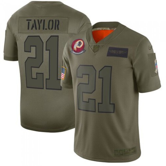 Men Washington Red Skins 21 Taylor Green Nike Olive Salute To Service Limited NFL Jerseys