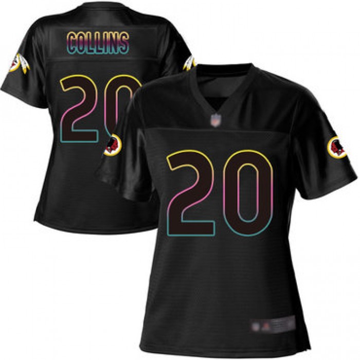 Redskins #20 Landon Collins Black Women's Football Fashion Game Jersey