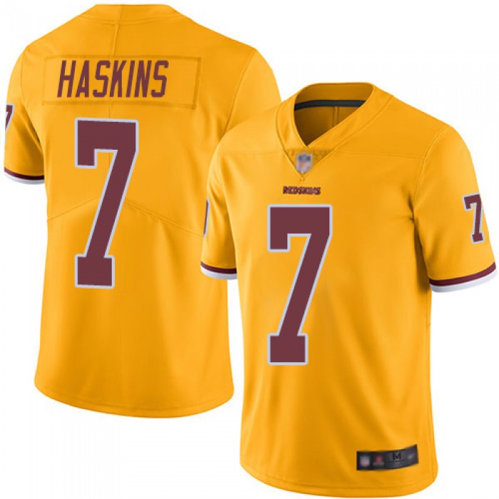 Redskins #7 Dwayne Haskins Gold Men's Stitched Football Limited Rush Jersey