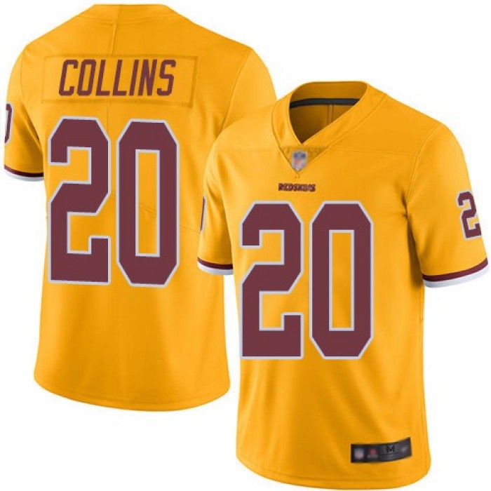 Nike Washington Redskins 20 Landon Collins Gold Color Rush Limited Jersey