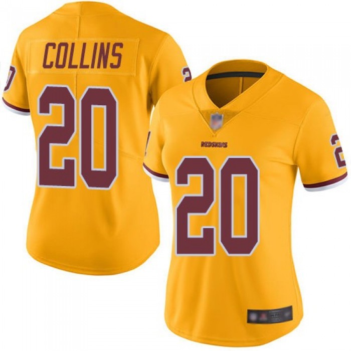 Nike Redskins 20 Landon Collins Gold Women Color Rush Limited Jersey