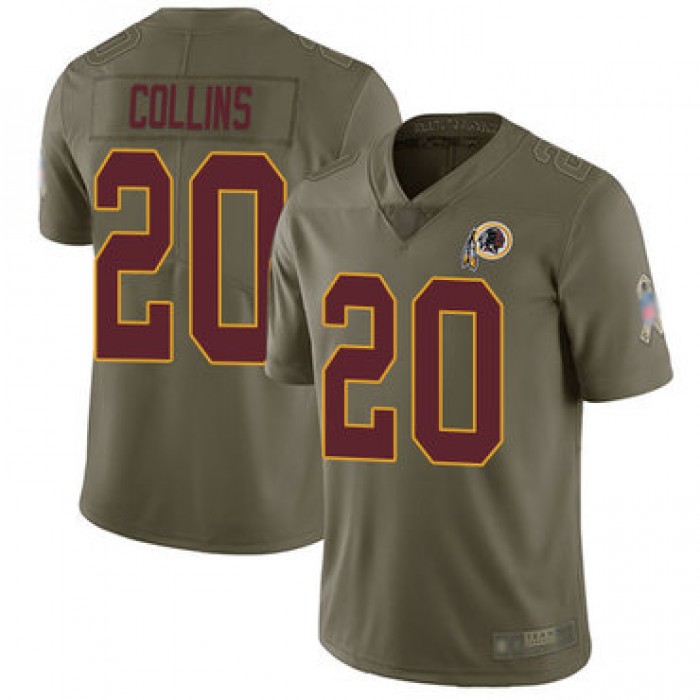 Redskins #20 Landon Collins Olive Youth Stitched Football Limited 2017 Salute to Service Jersey