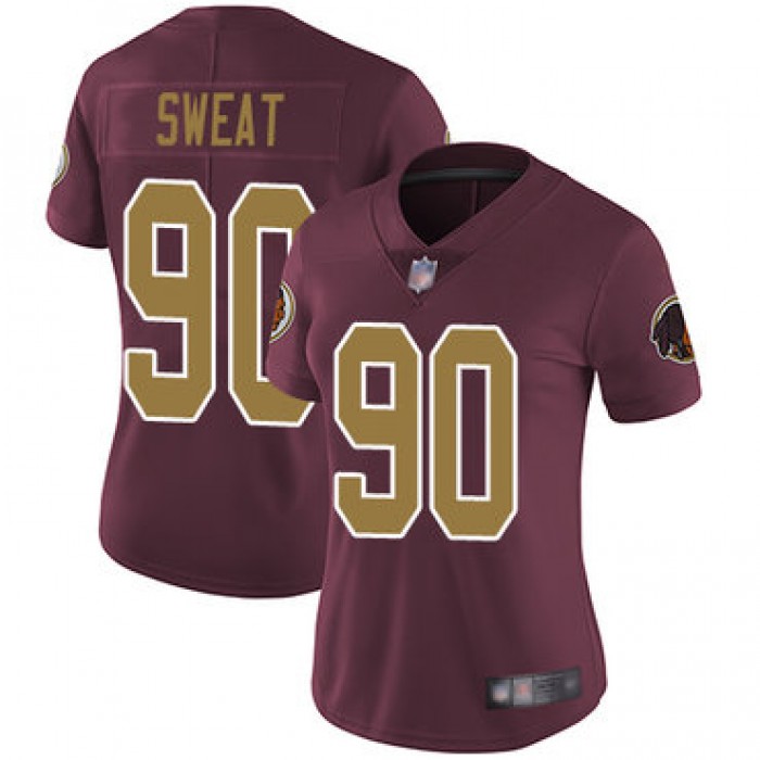 Redskins #90 Montez Sweat Burgundy Red Alternate Women's Stitched Football Vapor Untouchable Limited Jersey