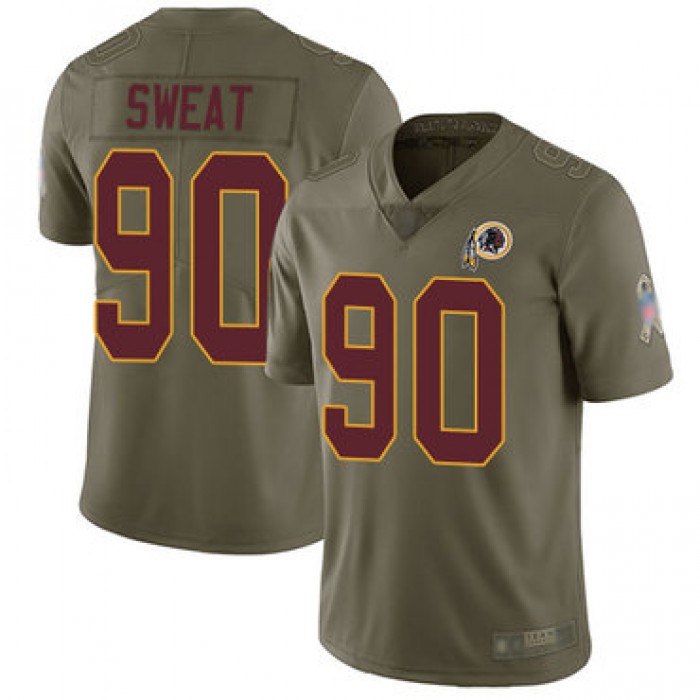 Redskins #90 Montez Sweat Olive Youth Stitched Football Limited 2017 Salute to Service Jersey