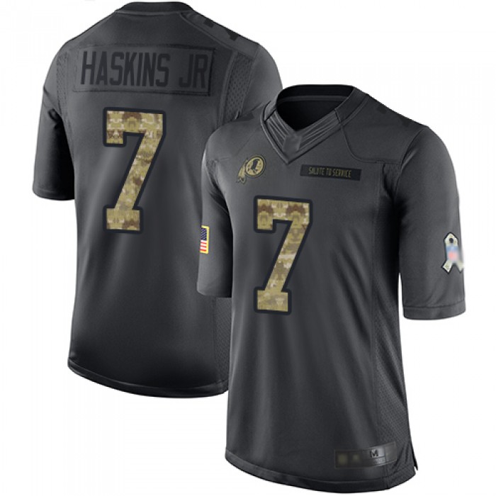 Redskins #7 Dwayne Haskins Jr Black Men's Stitched Football Limited 2016 Salute to Service Jersey