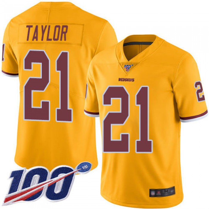 Redskins #21 Sean Taylor Gold Men's Stitched Football Limited Rush 100th Season Jersey