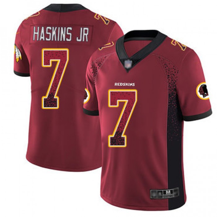 Redskins #7 Dwayne Haskins Jr Burgundy Red Team Color Men's Stitched Football Limited Rush Drift Fashion Jersey
