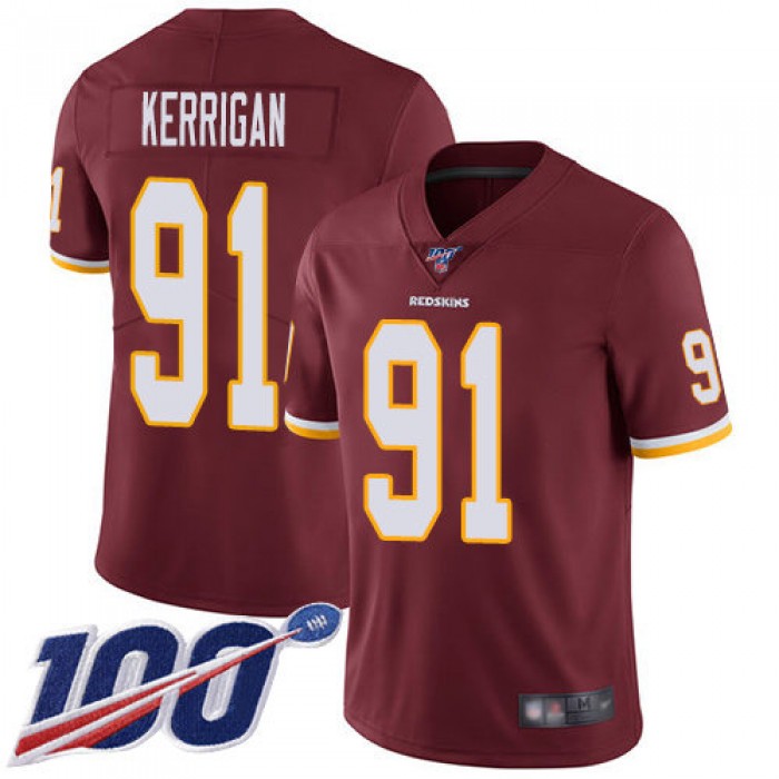 Nike Redskins #91 Ryan Kerrigan Burgundy Red Team Color Men's Stitched NFL 100th Season Vapor Limited Jersey