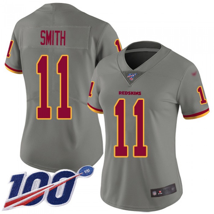 Redskins #11 Alex Smith Gray Women's Stitched Football Limited Inverted Legend 100th Season Jersey