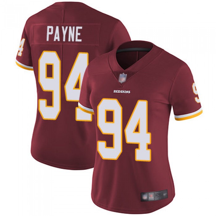 Redskins #94 Da'Ron Payne Burgundy Red Team Color Women's Stitched Football Vapor Untouchable Limited Jersey