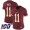 Redskins #11 Alex Smith Burgundy Red Team Color Women's Stitched Football 100th Season Vapor Limited Jersey